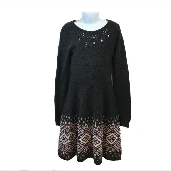 ✨HP✨Abercrombie Kids Girl Aztec Jewelled Sweater Dress✨ - Picture 1 of 3